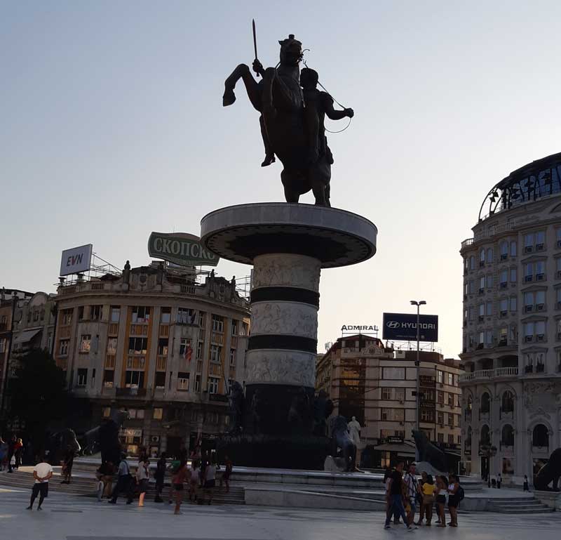 Skopje Statuia ecvestra a lui Alexandru cel Mare